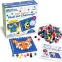 Learning Resources STEM Explorers Pixel Art Challenge - Math Puzzles, Pattern Blocks, Creativity for Kids Sensory Bin, Arts and Crafts, Math Manipulatives, Building Toys, Montessori