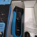 Braun Electric Series 3 Razor with Precision Trimmer, Rechargeable, Wet & Dry Foil Shaver for Men, Blue/Black, 4 Piece