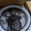 20-Inch Wall Mounted Fan with Lights and Remote Control for Indoor, Black