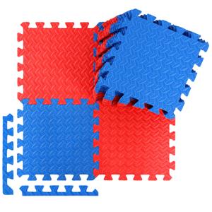 Ecally 100 Pcs 12 x 12 Gym Mat Foam Floor Mats for Home Gym Covers 96 Sq Ft Puzzle Exercise Square Interlocking Carpet Tiles with Border for Workouts Equipment Yoga Pilates (Red,Blue)