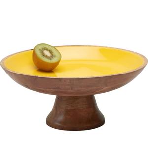 Folkulture Wooden Fruit Bowl | (12") Decorative Bowls for Kitchen Counter or Centerpiece Table Decor | Large Bowls, Pedestal Bowl for Farmhouse décor | Wood Fruit Bowl for Kitchen