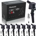 RANSOTO Ignition Coil Pack DG508 & Double Iridium Spark Plug SP479 Compatible with Ford Expedition F150 F250 F350 Explorer Excursion E150 E250 E350 Crown Victoria Mustang Lincoln 4.6L 5.4L (Set of 8)