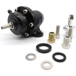 HiSport FPR-008 Fuel Pressure Regulator with Kit - Black High Volume Adjustable Compatible with Honda Acura B-Series Engines EG DC EK B16A B18C