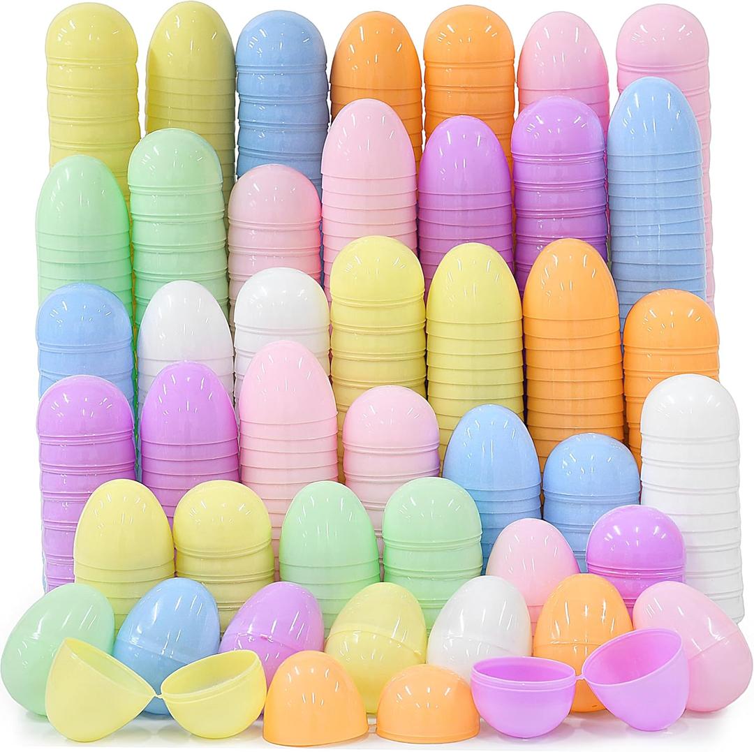 Seifar 180PCS 2.4Inch Easter Eggs Set, 7 Bright Colors Plastic Fillable Eggs for Easter Egg Hunt, Basket Stuffers, Party Games, Classroom Activities & Spring Decor