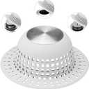 Aluvor Shower Drain Hair Catcher Bathtub Drain Cover Shower Protector for Pop-Up & Regular Drains (Gray)