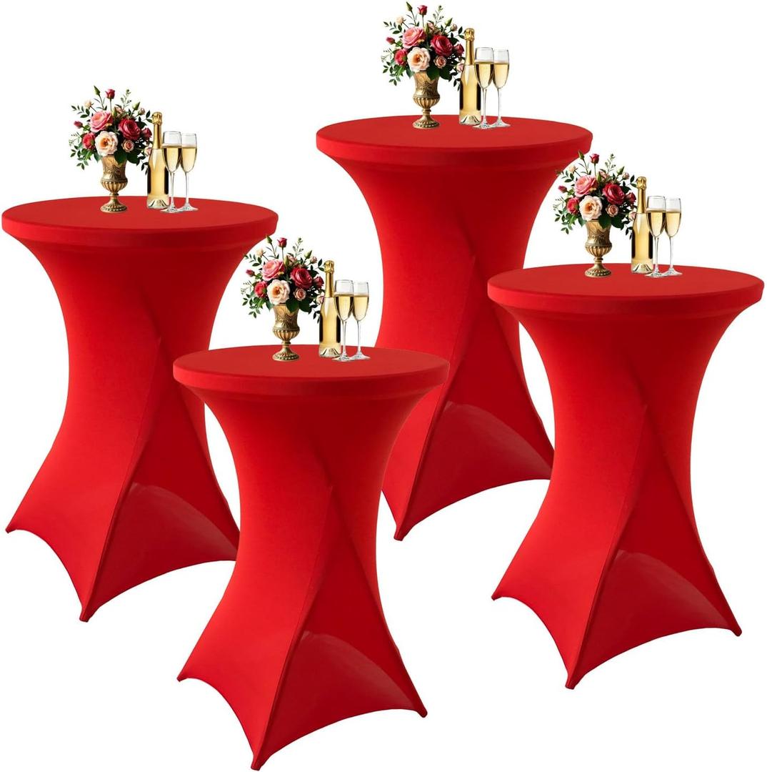 4Pack Red Cocktail Table Covers 32x43Inch Red Cocktail Table Tablecloths