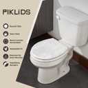 Toilet Seat, Slow Close, Premium Moulded Wood, Quick Release, Marble Gray, PIKLiDS, Laminated Woodgrain Finish (Round)