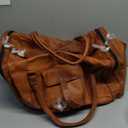 21 Inch Vintage Leather Duffel Travel Gym Sports Overnight Weekend Duffle Bags for men and women