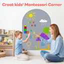 48x32 Magnetic Wall Decal Arch Shape -Black Chalkboard for Kids Playroom & Classroom Heavy Duty Magnetic Base for Building Tiles & Letters | Includes Liquid Chalks & Accessories (Grey)