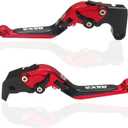 Motorcycle Adjustable Brake Clutch Levers for Suzuki GSXR600 1997-2003 GSXR750 1996-2003 GSXR1000 2001-2004 Red & Black