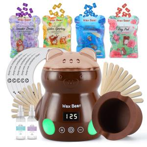 Waxing Kit for Women,Touch Screen Display Wax Machine with 4 bags/17.6oz Hard Wax Beans For Sensitive Skin Hard Wax Kit for Hair Removal