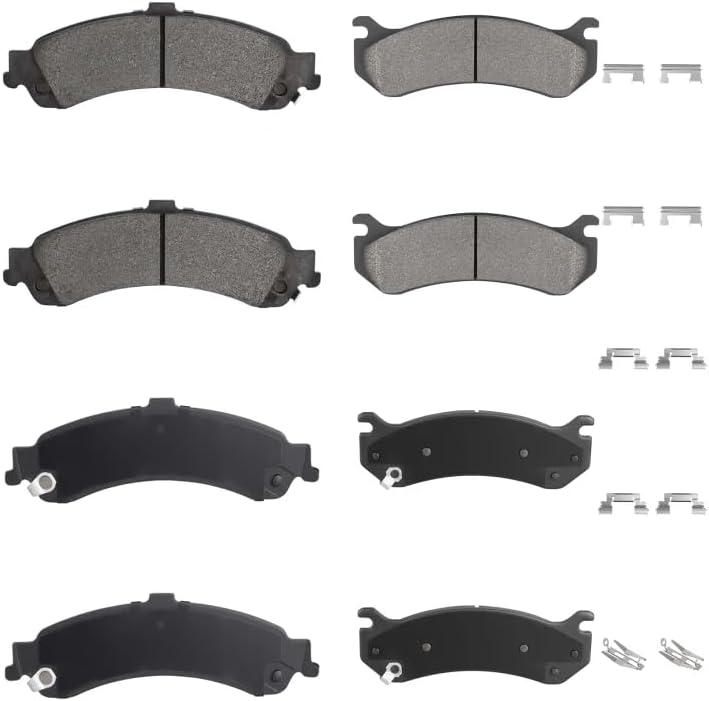 Front Rear Semi-metallic Disc Brake Pads for Chevy Silverado 1500/GMC Sierra 1500 01-06;for Tahoe 4WD,for Suburban 1500, for Yukon 1500 4WD 00-06;for Cadillac Escalade,for Avalanche 1500 4WD 02-06 8pc