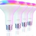 Linkind BR30 Smart Light Bulbs, WiFi Flood Light Bulbs Compatible with Alexa & Google Home, RGBTW Color Changing Light Bulb, 1800K-6500K Tunable White, E26 8W Equivalent 60W, 2.4Ghz WiFi only, 4 Pack