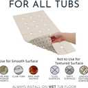 Bathtub Mat Non Slip 15" x 28" Silicone Foldable Tub Mat with Strong Suction Cups & Large Drain Holes, Durable & Eco-Friendly, for Smooth Surfaces, Ideal for Seniors, Adults Beige