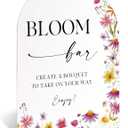 6x8" Bloom Bar Sign for Wedding Table Decor, Wild Flower Arch Acrylic Wedding Signs for Reception, Floral Bridal Shower Engagement Party Decor for Baby In Bloom Baby Shower Decorations