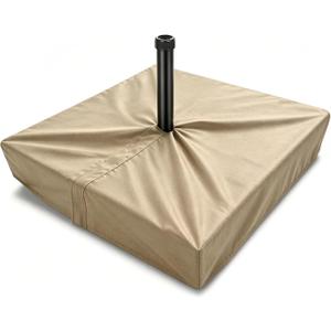 Patio Umbrella Base Cover Heavy Duty Polyester Weather-Resistant Waterproof Outdoor Cantilever Umbrella Stand Base Cover 36"L x 36"W x 8.5"H Anti-UV Anti-Fade Outside Square Umbrella Base Covers, Beige