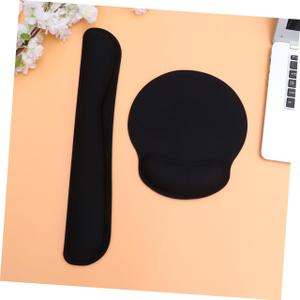 Memory Wrist Rest Keyboard and Mouse Pad Set Ergonomic Support for Comfortable Typing and Gaming Elastic Design for Home Office Use Black