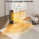 PELONIS PTH15A4BGB Ceramic Tower 1500W Indoor Space Heater with Oscillation, Remote Control, Programmable Thermostat & 8H Timer, ECO Mode, Tip-Over Switch & Overheating Protection, Gray