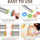 2 x Adjustable Rolling Pin 17” with 4 Thickness Rings for Baking, Stainless Steel Dough Roller with Clear Measurement for Pizza, Fondant, Pie, Cookies, Baking Supplies, Pastry, Pasta