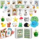 Soulchen 40 Sets Mini Emotional Gifts Bulk for Employee Positive Mental Health Stress Relief Gifts Cute Resin Animal Figurines with Pun Box for Graduation Teacher Veterinary Adults (Funny)