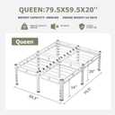 NKZ 20 Inch Queen Size Bed Frame, Metal Bed Frame & Box Spring 2 in 1 Platform with Round Corner Legs, 4000lbs Weight Capacity Reinforced Metal Frame, Headboard Hole, Noise-Free, Easy Assembly.