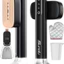 Travel Steamer for Clothes with 180 ml Water Tanks,15s Fast Heat-up,24 g/min Strong Steam Performance, Portable Garment Steamer with Touch Control, LED Display, Steam Iron(Black Gold)