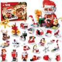 Christmas Santa Building Blocks Advent Calendar 2025 - Lego-Compatible 24 Days Holiday Countdown Calendar Building Blocks, Santa Claus Christmas Party Favors, Xmas Stocking Stuffers for Kids Boys Girls