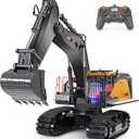 kolegend 22 Channel RC Excavator Metal Shovel Independent Arms 1/14 Scale, Professional Remote Control Construction Vehicles, Boy Toys Best Gift for 8+ Years Old Boys Adults