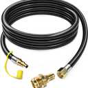12 FT Propane Quick Connect Hose for RV to Gas Grill, Propane Quick Connect Fittings for 1 LB Throwaway Bottle Connects 1 LB Portable Appliance to RV 1/4" Female Quick Disconnect