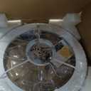 24" Low Profile Flush Mount Wood Fandelier Ceiling Fan with Light