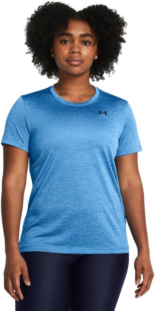 Under Armour Womens Tech Twist Short Sleeve Crew, (444) Viral Blue / / Black, S
