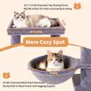 Cat Tree with Litter Box Enclosure, Hidden Litter Box Furniture with Cat Tower, Cat Tree with with Sisal Scratching Post,Hammocks,Condo,Multiple Platform,Soft Plush Perch, Grey