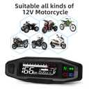 Motorcycle Speedometer MAIMEIMI 9-16V Universal Motorcycle Gauge Cluster with Digital Speedometer, Small Engine Tachometer, Odometer, 6 Gear 12000 RPM MPH Mini LCD VA Screen