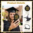 clothmile 50 Pcs Graduation Compact Mirror Bulk Black Mini Folding Pocket Purse Mirror Inspirational Cheer Gifts for University College Medical High School Student