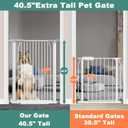 40.5" Extra Tall Baby Gate for Doorways, 49.2"-54.7" Extra Wide Pet Gate Pressure Mounted, 1.37" Narrow Space Puppy Dog Barrier Indoor, No Drill Safety Child Gate, No Climb Fence White
