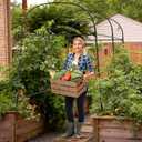 AlisisFores Garden Arch Trellis for Climbing Plants Outdoor 7.2 ft Height Large Tunnel Trellis Support for Vegetables Plant Cucumber Trellis for Garden Raised Bed, Black, 70.8 inches x 86.6 inches