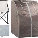ZONEMEL Portable Far Infrared Sauna for Home, Personal Sauna for Relaxtion & Detox at Home, Full Body Sauna Tent with Heating Foot Pad, Folding Chair (L 27.6 x W 31.5 x H 37.8)