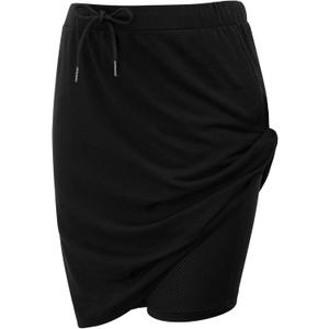 JACK SMITH Women's Stretchy Knee Length Skirts Athletic Skorts for Woman Drawstring Waist with Mesh Shorts Pockets (Black, M)