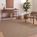 GarveeHome Easy Jute Rug 8x10 Washable Non Slip Solid Brown Living Room Rugs