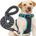 No Pull Dog Harness Adjustable Reflective Oxford Easy Control Large Dog Harness with A Free Heavy Duty 5ft Dog Leash, L