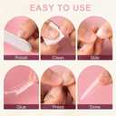 2 x 600Pcs Long Stiletto Nail Tips Half Cover Natural Stiletto Press On Nails 12 Sizes Pre Shaped Soft Gel Nails Fake Nails Tips for Nail Extension Home DIY Nail Salon with Box