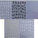 3 x 5 Sheets Halloween Spider Web Nail Stickers for Nail Art 3D Self-Adhesive Spider Web Nail Art Stickers White Black Silver Laser Gold Spider Nail Decals Holiday Nail Design Supplies for Women (W7)