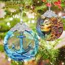 Christmas Ornaments - Stained Glass Decor - Christmas Tree Decorations - Gifts for Friends & Gift Exchange (Anchor)