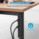 HHSOET Wall Mount Magnetic Power Strip, Under Desk 6 Outlet Mountable Socket, Metal Long Heavy Duty Surge Protector for Garage, Shop, Gaming Table Or Workspace, 3FT Extension Cord