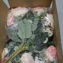 8 Pack Artificial Peony Flowers, Silk Peonies Flowers Fake Peonies Artificial Flowers Peonies Hydrangea Bouquet for Centerpiece Table Wedding Party Home Decor (8, Pink + White)