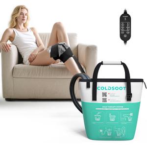 COLDSOOT Cold Therapy Machine w/ Timer, Compact and Portable Ice Machine for Knee After Surgery, Knee Replacement Recovery System, Cryotherapy Pain Relief w/ Compression Pad for Shoulder, Hip and Ankle