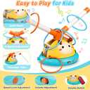 Outdoor Toys for Kids 4-8, 4-in-1 Musical Jump Toy, Toss Ring & Baseball Game, Indside Outside Active Play Sports Toy for Toddlers Ages 3-5, for Boys Girls 3 4 5 6 7 8