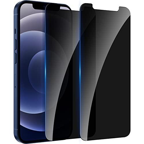 WHPXJY 2 Pack Privacy Screen Protector for iPhone 12/12 Pro 6.1 inch, Anti-Spy Screen Protector Tempered Glass Film Shatterproof/Anti-Scratch/Touch Sensitive/No Air Bubbles/Easy to Install