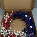 22 Inch 4th of July Wreath Independence Day Wreaths for Front Door Patriotic Wreath with Red White Blue Berries for July Fourth Memorial Day