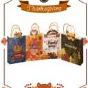 qiqee Fall Thanksgiving Paper Gift Bags with Handles Bulk Medium Pumpkin Harvest Bags Autumn Kraft Paper for Holiday Wedding Birthday Party Supplies 24pcs (8.7"10.6"4.3")